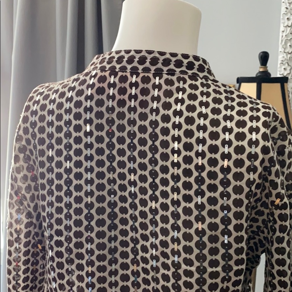 TORY BURCH Shirt Embellished Long Sleeved Size 6 - Picture 11 of 13